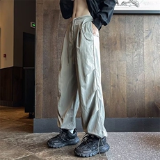 工装裤男街头百搭直筒降落伞休闲裤潮牌宽松阔腿长裤K7340-P33，男装休闲裤，星座512-3