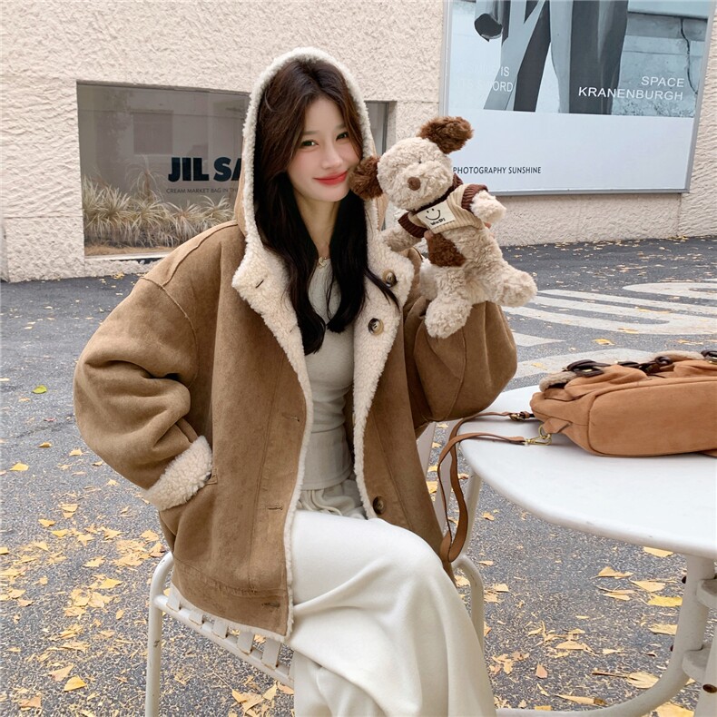 新款双面穿皮毛一体外套2D035-25140P195K288,女装短外套,2D035