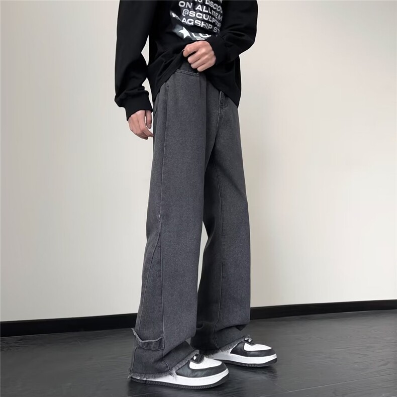 黄泥微喇牛仔裤男秋季2024新款复古裤子美式高街潮牌XK8065-P48,男装牛仔裤,星座1109-3
