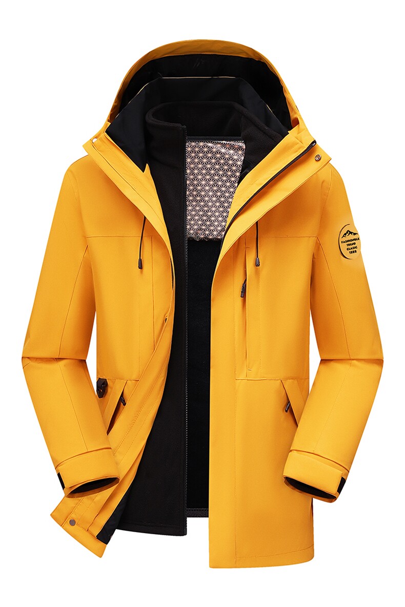 户外连帽男女新款三合一防风防水登山服石墨烯保暖外套H6188-P90,男装棉衣,星座1403A