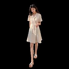 主推！数据好！现货！2021新款杏色西装连衣裙165A-6518-P85-K148，女装连衣裙，浙宝123