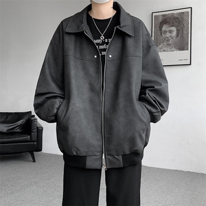 8XL-M脏脏痞帅皮衣外套男秋冬加厚PU皮夹克宽松大码皮袄JK006P95图片