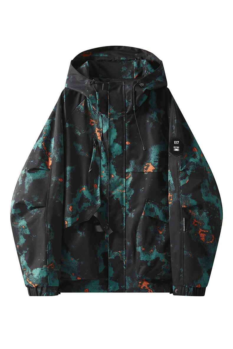春秋户外冲锋衣男女同款防风防水连帽工装外套登山服夹克2481-P75,男装夹克,星座1403A