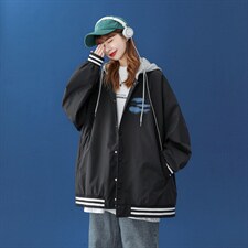 中性风2023秋季新品涂鸦印花休闲连帽夹克外套G24p65控88，男装夹克，A247A