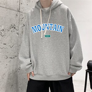 WY2231-P35 加绒款-P40 纯棉连帽卫衣男大码运动帽衫宽松薄外套男图片