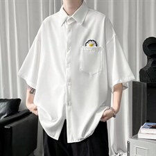 短袖衬衫男韩版潮流ins情侣上衣夏季新款宽松半袖衬衣CS128-p28图片