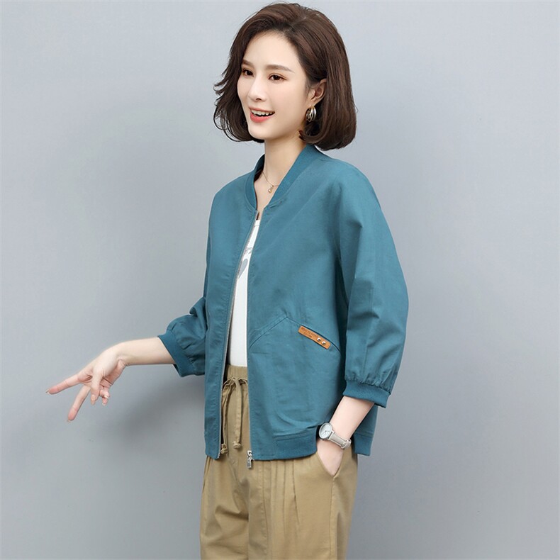 2024年春秋新款潮韩版宽松百搭短外套女士短款夏防晒衣上衣棒球服,女装短外套,忆绮罗