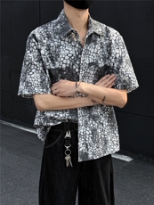 现货！夏季古着莽纹短袖衬衫男抖音得物可送样-EX50555-特P30，男装衬衫，电商A061