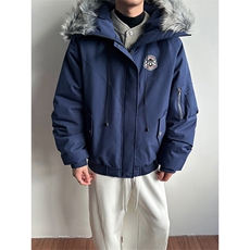 夹棉加厚棉衣烫花可拆卸毛领百搭工装派克服DT53085-TP120208，男装棉衣，电商A102
