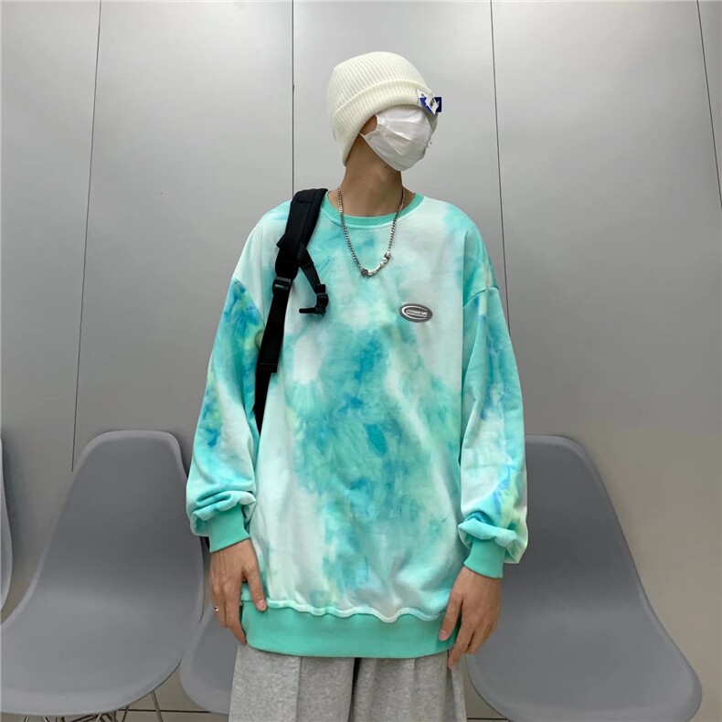 扎染卫衣男潮ins港风潮流圆领W646P23,男装卫衣,星座1116-2