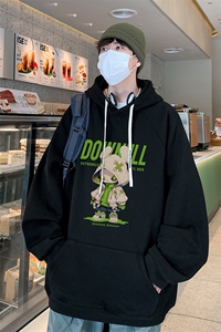 已注册抖音直播得物高品质港风男宽松连帽卫衣外套W5011P45控68图片