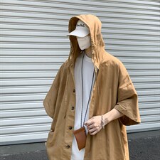 夏季日系抽绳防晒衣2023新款韩版宽松连帽五分袖上衣W3241-P35，男装夹克，星座512-2