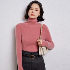 优雅女士高领羊毛衫羊毛显瘦百搭保暖针织衫，女装羊毛衫，温伦斯特羊绒