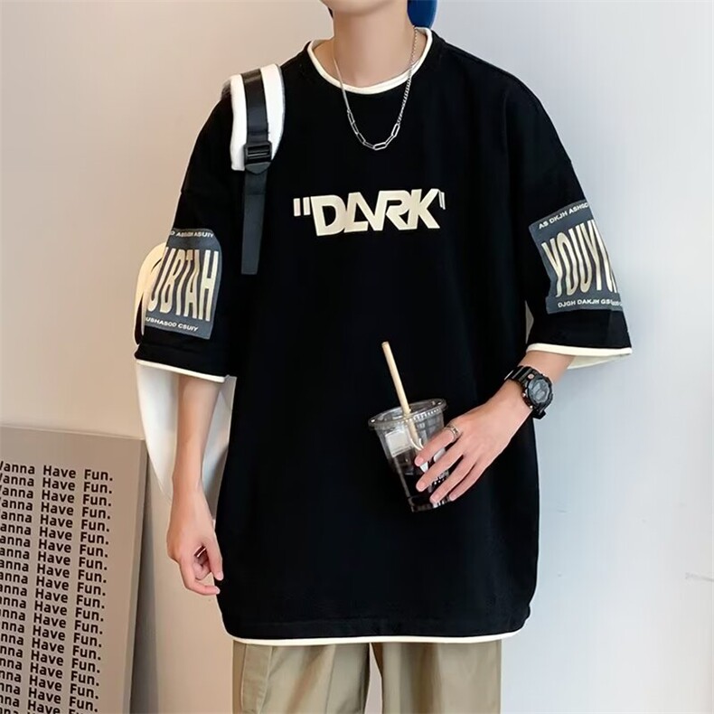 男士短袖t恤2025新款潮牌夏装时尚潮流夏季宽松情侣上衣服体恤ins,男装T恤,星座1210-1