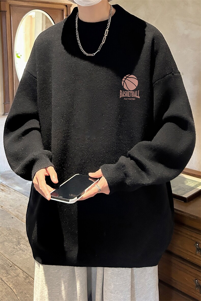 控68半高领毛衣男士大码针织衫男毛线衣男M18237-P45加绒款-P65,男装针织衫/毛衣,电商A040