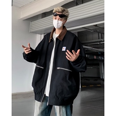 复古拼色工装夹克男款气质潮流日系流行百搭慵懒简约新款8245/P75，男装夹克，星座506