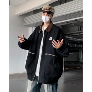 复古拼色工装夹克男款气质潮流日系流行百搭慵懒简约新款8245/P75图片