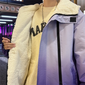 渐变三防户外冲锋衣内里600克仿兔毛潮牌棉衣XZ301A Y08 P128图片