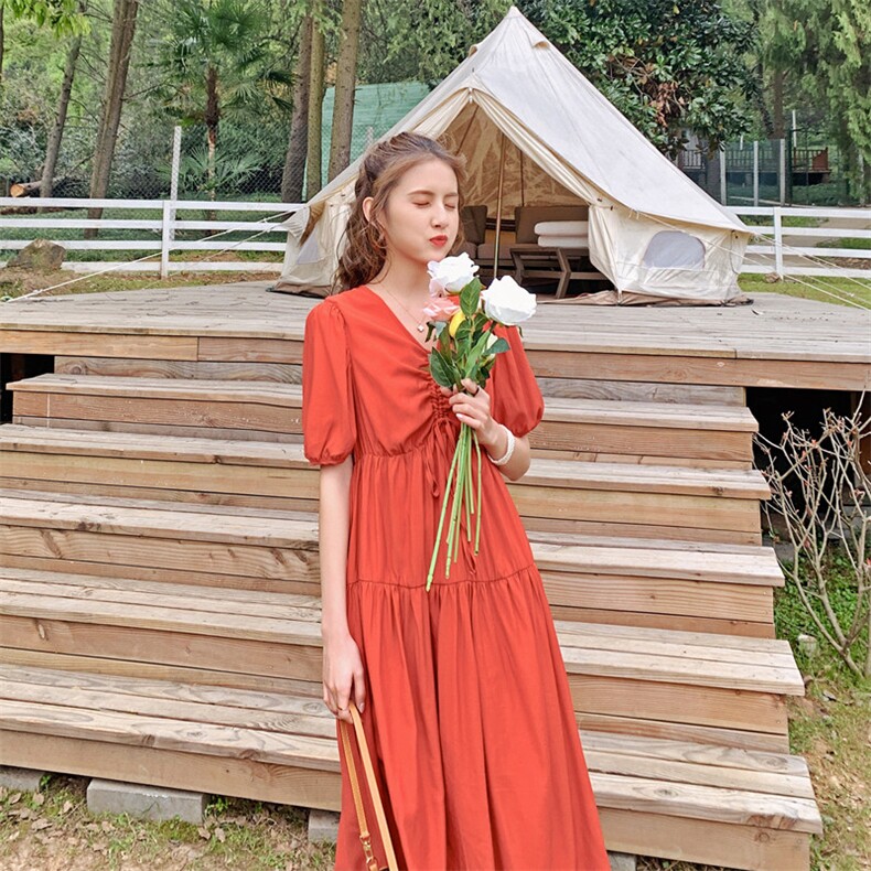 2021夏装新款红色仙女裙012-Q572，,女装连衣裙,金十上