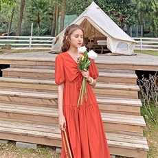 2021夏装新款红色仙女裙012-Q572，，女装连衣裙，金十上