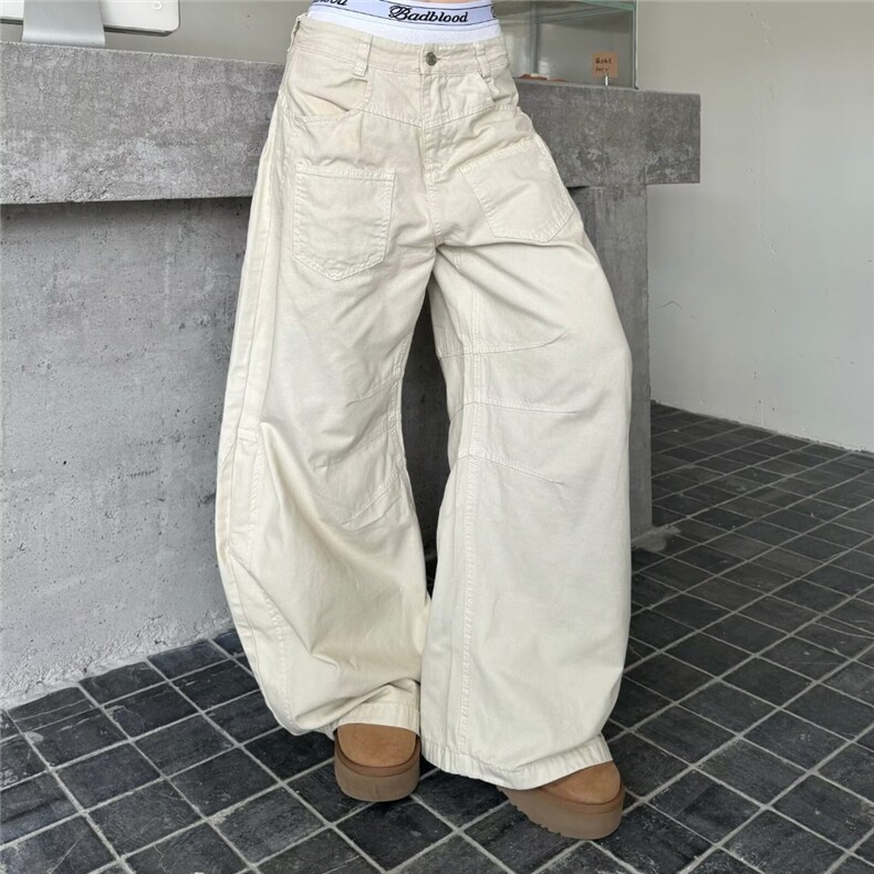 美式直筒工装裤女夏季薄款速干裤登山裤高腰宽松显瘦窄版休闲裤子,男装工装外套,星座506A