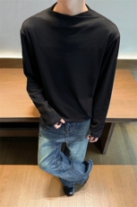 保暖德绒打底衫高级感纯色不规则双层领上衣男5Q1141-TP2549，男装卫衣，电商A102