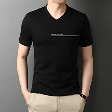 G8122男士2023年夏季新款短袖t恤青年休闲纯色免烫体恤修身P33，男装T恤，电商B360