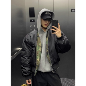 1506/QS50180/P100美式高街飞行员两面穿迷彩棉服图片