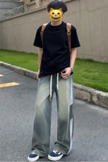 网图深度库存牛仔裤男夏季2025三条杠休闲直筒裤子-A1218TP48控78，男装牛仔裤，电商B241