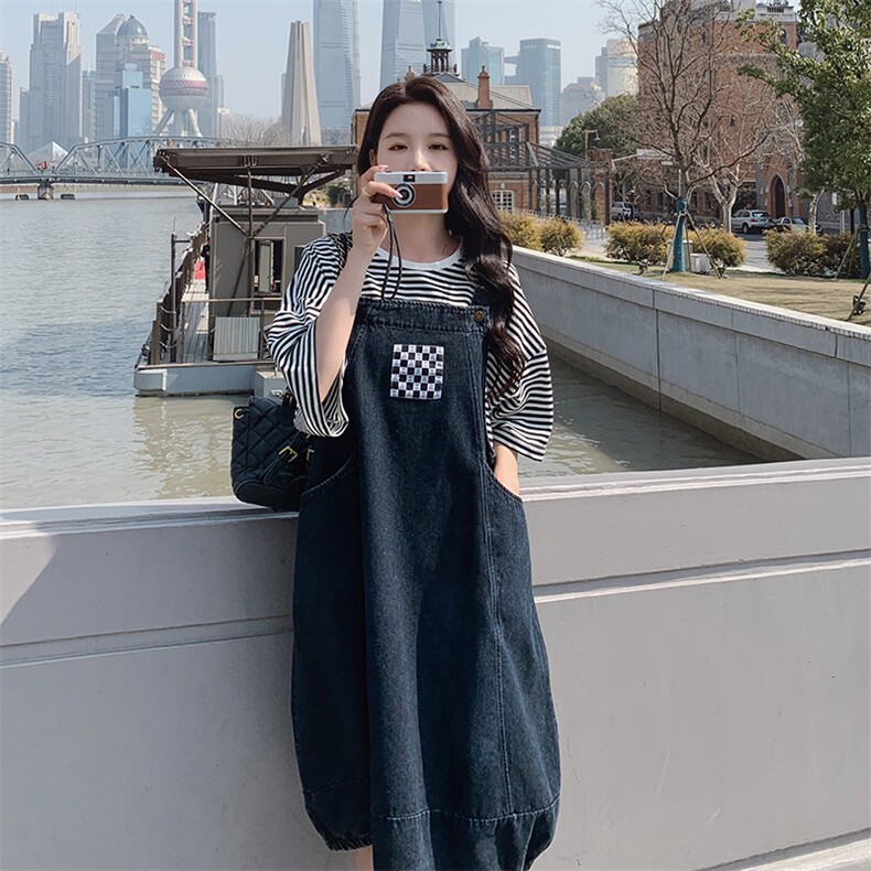 春现减龄简约花苞裙牛仔灯笼裙套装B190-F8707-P105-K158-T40-k1,女装套装/套裙,2B190