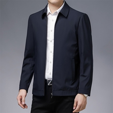 X2119钱塘2020-2中老年男装翻领夹克宽松商务休闲薄款外套P122，男装夹克，钱塘207-2
