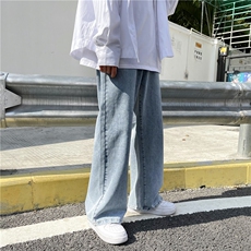 夏季新款纯色宽松大码潮流时尚拖地牛仔裤K3468B315P50控68，男装牛仔裤，电商B315