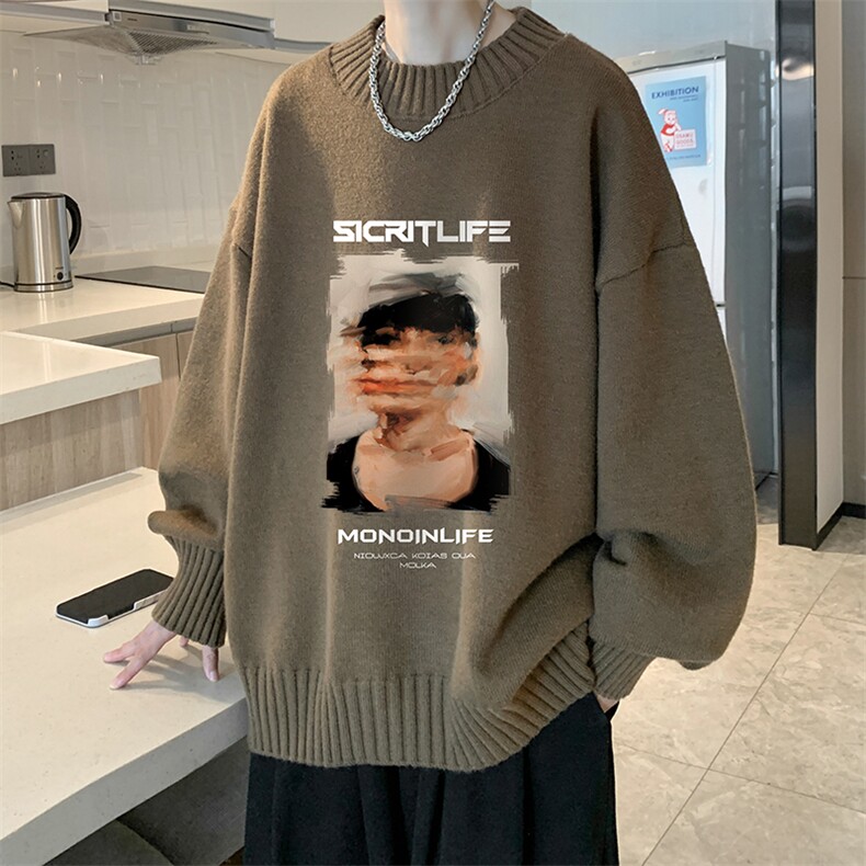 半高领毛衣男士大码针织衫男毛线衣男M18213-P45加绒款-P65,男装针织衫/毛衣,电商A040