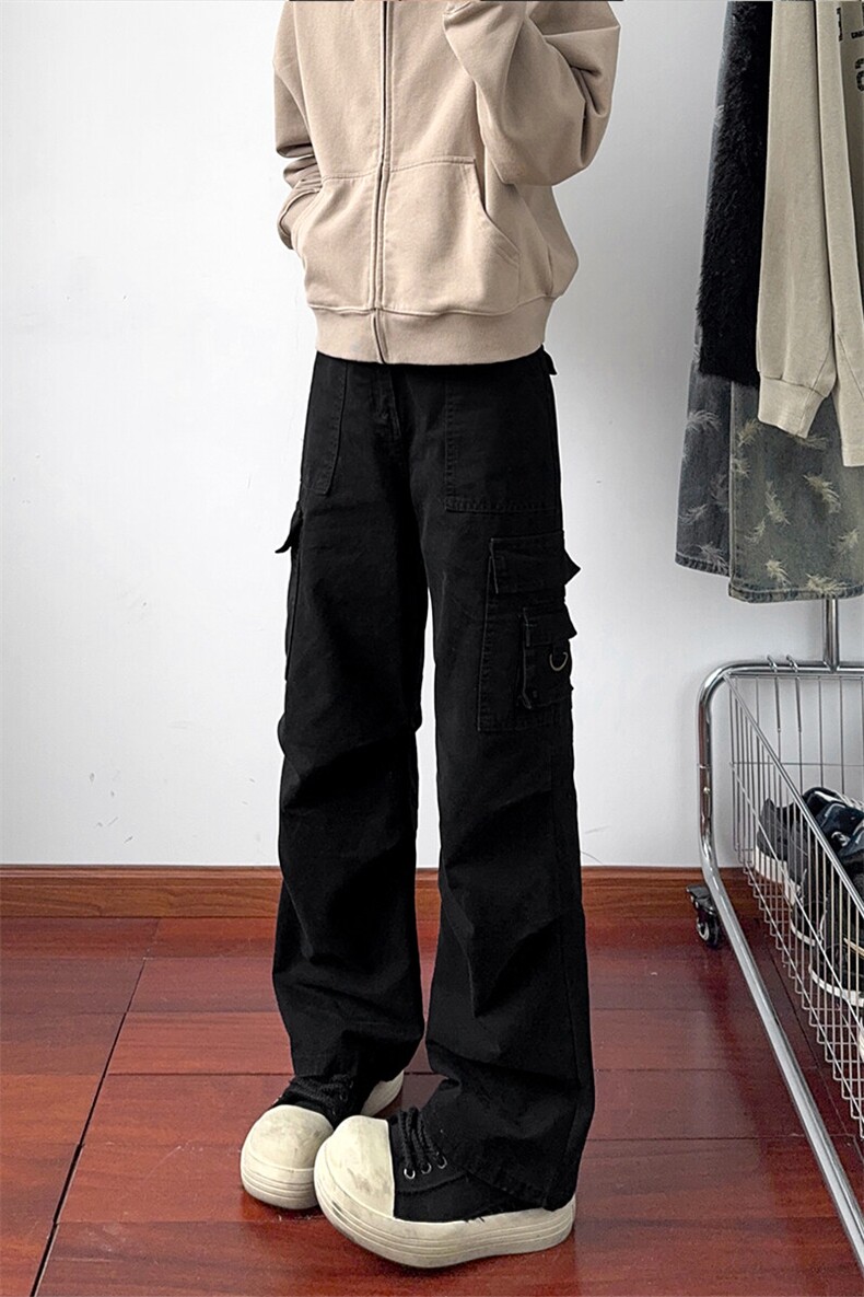 B221美式ins高街暗黑宽松直筒洗褪工装牛仔裤LK25438-P75控98,男装牛仔裤,电商B221