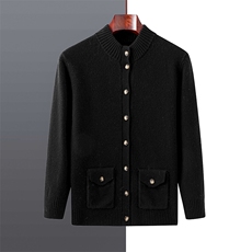 2025年秋季新款百搭男士带兜加厚半高领开衫，男装羊毛衫，牧绒家园高端店