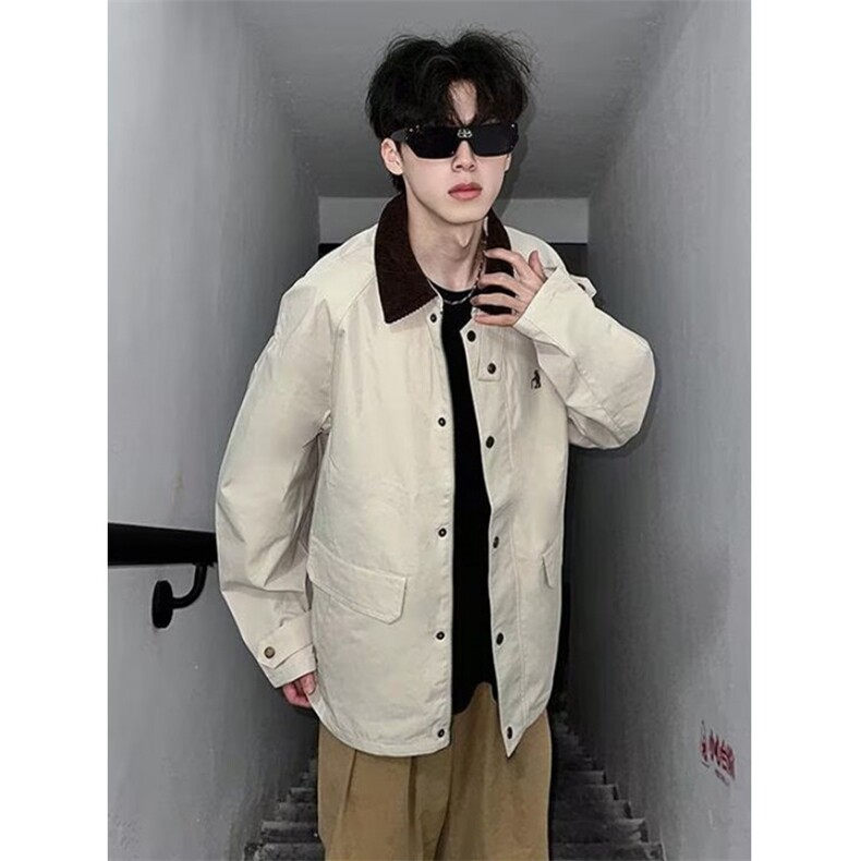 工装夹克男2025春季美式哈灵顿翻领外套高级感衣服JW6503,男装夹克,星座1116A（原606A-3）