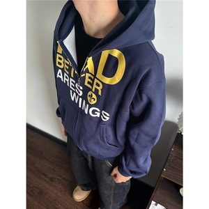 重磅420克凹凸印卫衣潮流新款简约百搭原宿流行文艺ins慵懒日系图片