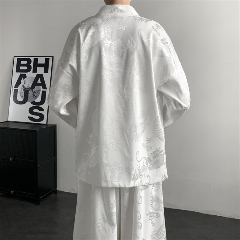 2025秋装新款加厚龙纹夹克开衫外套唐装汉服潮流2512-P50,男装夹克,电商A057