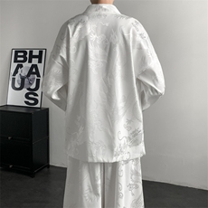 2025秋装新款加厚龙纹夹克开衫外套唐装汉服潮流2512-P50，男装夹克，电商A057