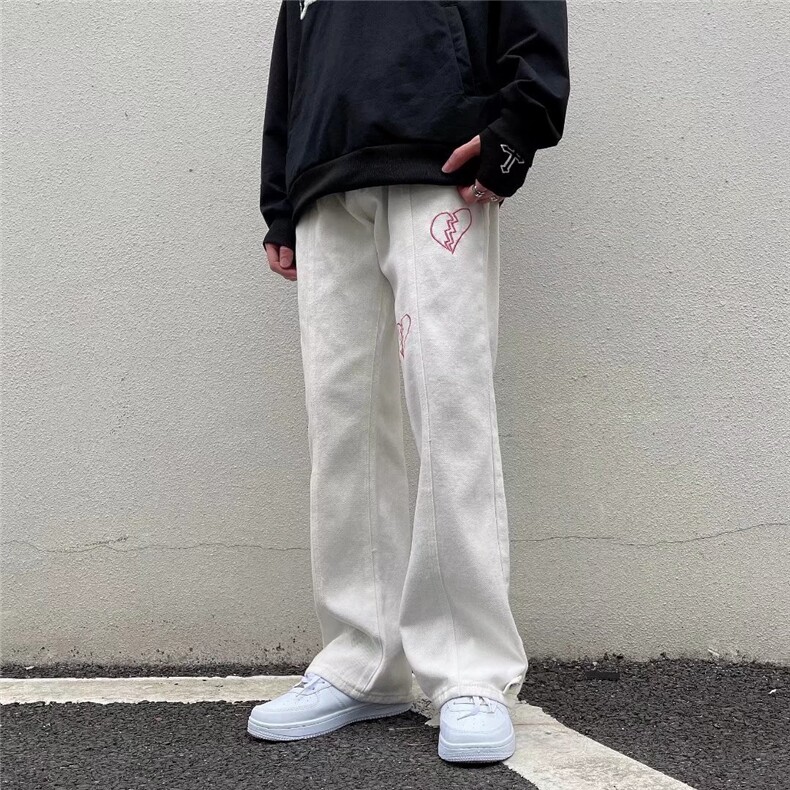 牛仔裤男新款宽松直筒休闲长裤坠感阔腿裤N8051P42,男装牛仔裤,星座1116-2