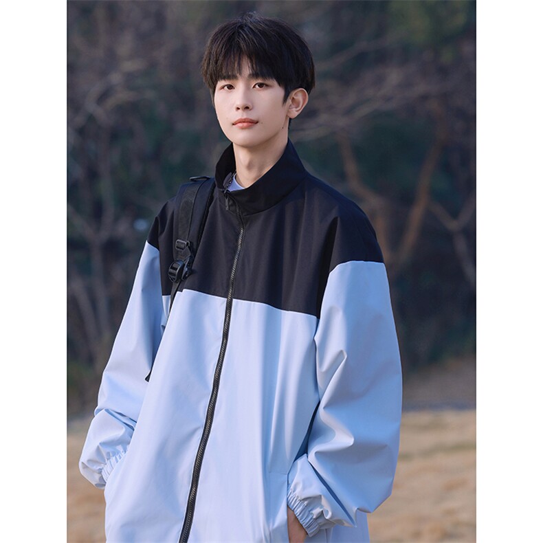 户外撞色翻领冲锋衣情侣外套防风登山服夹克男YHJK8827-P50,男装夹克,星座717