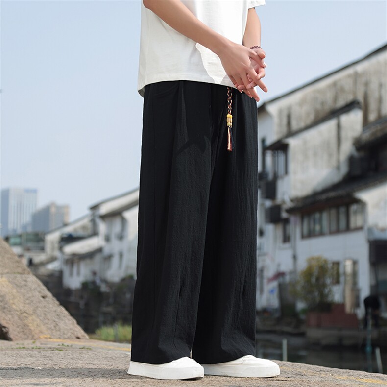春夏宽松大码棉麻哈伦裤风时尚帅气阔腿休闲裤男,男装休闲裤,电商A008