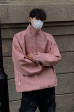 1美式复古做旧双拉链大口袋PU皮大码M-5XL夹克男JK77777P95控128，男装夹克，星座226-2