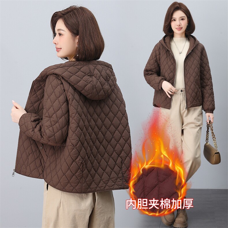 2024年冬季新款棉服时尚休闲连帽加棉短款小棉衣,女装棉衣/棉服,依恋蒂丝