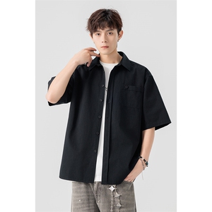2026夏季新款纯棉翻领男宽松百搭衬衫CD5515-特P36建议零售价88