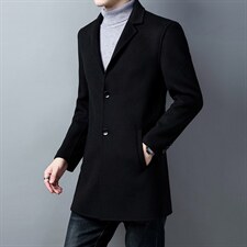 Z3358秋冬2023年男士毛呢大衣羊毛呢子双面尼中长款风衣P360，男装毛呢大衣，电商B360