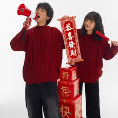 1506-1/MA8061高品质/P56潮牌麻花针织衫冬季纯色圆领毛衣男女款，男装针织衫/毛衣，星座1506-1