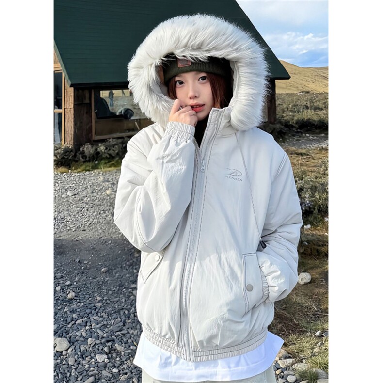 加厚毛领连帽棉衣外套防风带毛保暖棉服派克服女M8360,男装棉衣,星座1116A（原606A-3）
