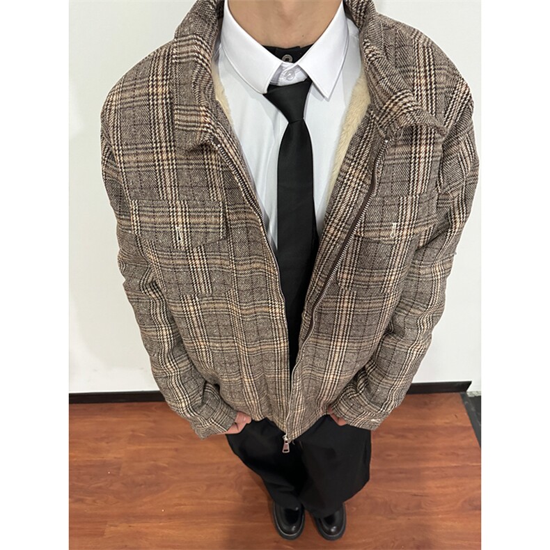 XZ1005-1-TTH002236-特P90威尔士亲王千鸟格座山雕外套cleanfit,男装棉衣,星座1005-1