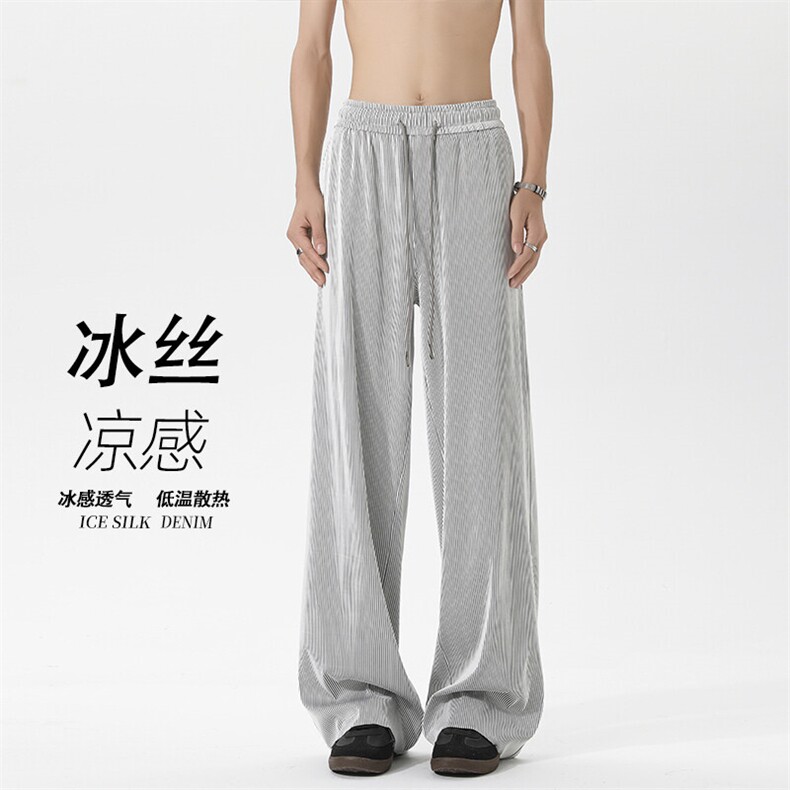 2026春季新款无影墙冰丝条纹长裤M-5XLHK25578-特P30,男装休闲裤,电商A022